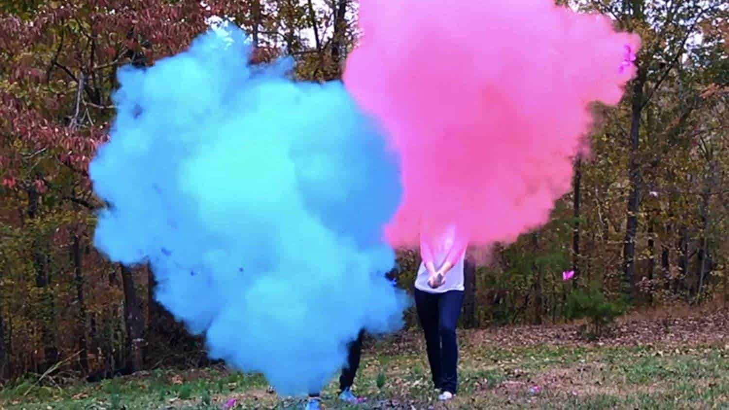 Bombas de humo de colores para revelar el sexo
